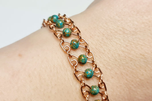 "Glasperlenfluss", zartes Armband